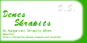 denes skrapits business card